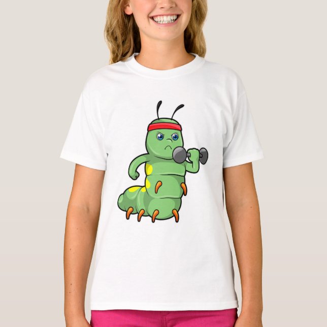 Vattenpelare vid styrkeutbildning med Dumbbell T Shirt (Framsida)