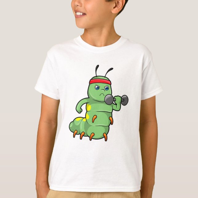 Vattenpelare vid styrkeutbildning med Dumbbell T Shirt (Framsida)