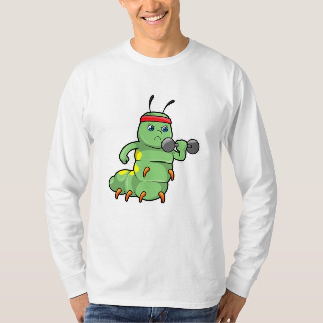 Vattenpelare vid styrkeutbildning med Dumbbell T Shirt (Framsida)