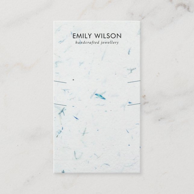 VATTENPETAL HANDMADE PAPPER LÅNGA NECKLACE-VISNING VISITKORT (Framsida)