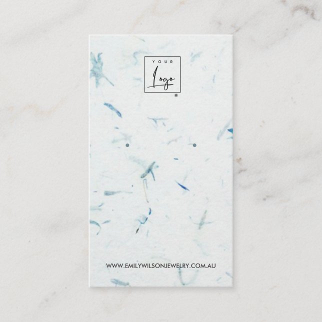 VATTENPETAL HANDMADE PAPPER STUD EARRING VISNING VISITKORT (Framsida)