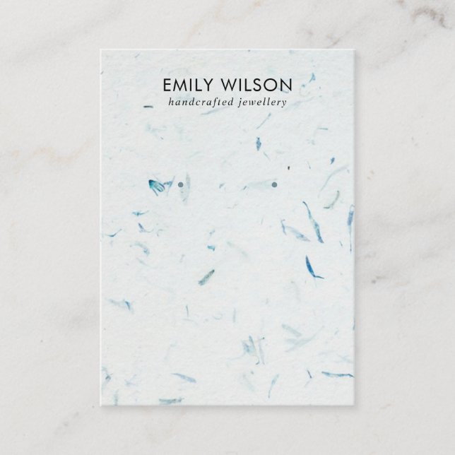 VATTENPETAL HANDMADE PAPPER STUD EARRING VISNING VISITKORT (Framsida)