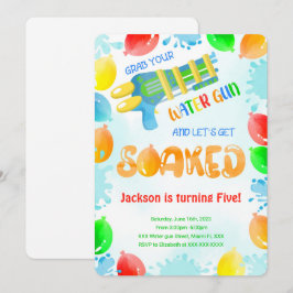 Vattenpistol Födelsedagsinbjudningar  Inbjudningar