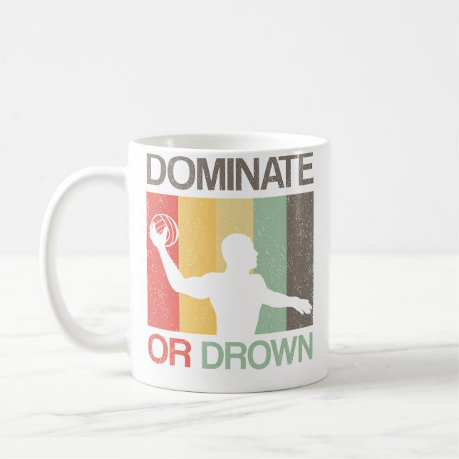 Vattenpolo Dominera eller Drunkna Roligt Vattenpol Kaffemugg (Vänster)