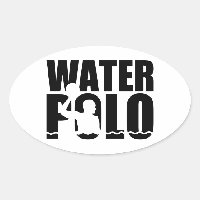 Vattenpolo Ovalt Klistermärke (Framsida)