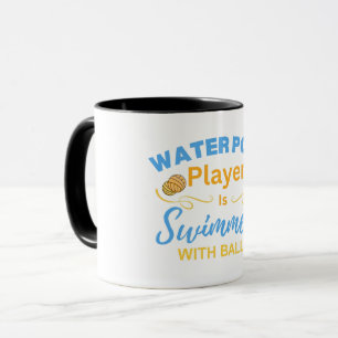 Vattenpolo-spelare Är Simmare Med Bollar Mugg
