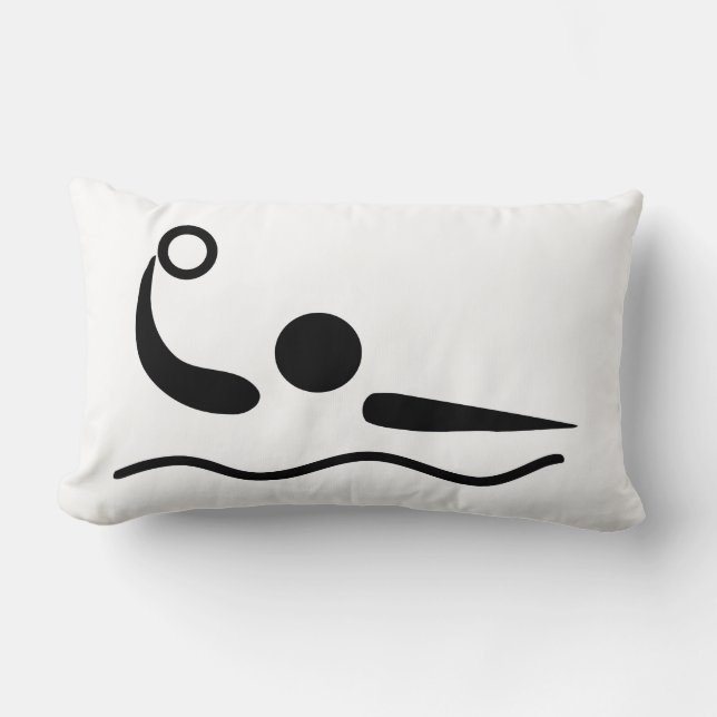 VattenPoloWaterpolo Pictogram Lumbarkudde (Framsida)