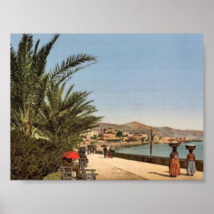 Vattenpromenad, San Remo, Riviera Classic Ph Poster