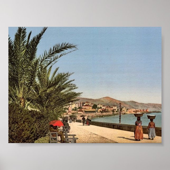 Vattenpromenad, San Remo, Riviera Classic Ph Poster (Framsidan)