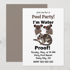 Vattenpungdjur Jag är Vattentät Poolparty Inbjudningar