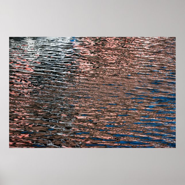 Vattenreflektioner Abstrakt Färgplanscher Poster (Framsidan)