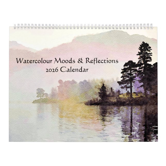 Vattenreflektioner Akvarellkonst Lake District Kalender (Omslag)