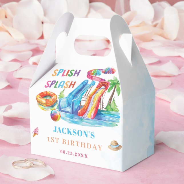 Vattenrutschbana Splish Splash Födelsedagsfest Presentaskar (Bröllop)
