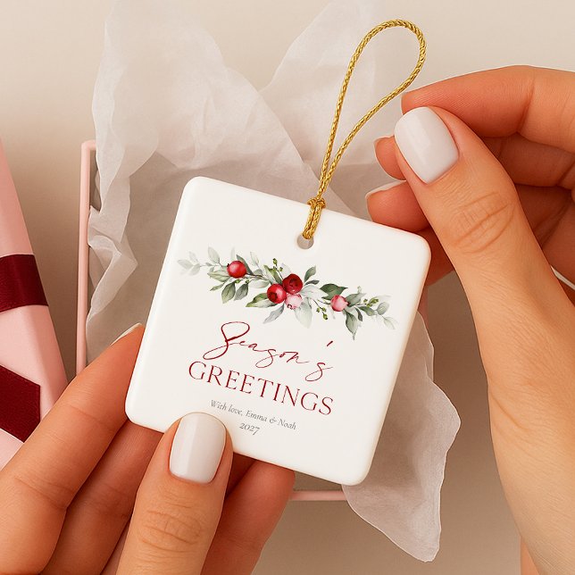 Vattens Årstidens Hälsningar Julgransprydnad Keramik (Skapare uppladdad)