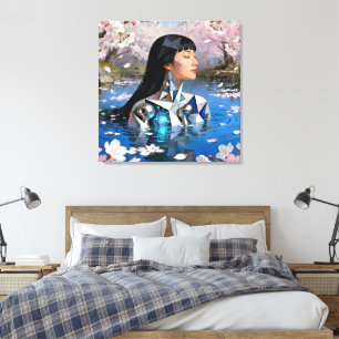 "Vatten's Digital Dream" - Ett digitalt Porträtt Canvastryck