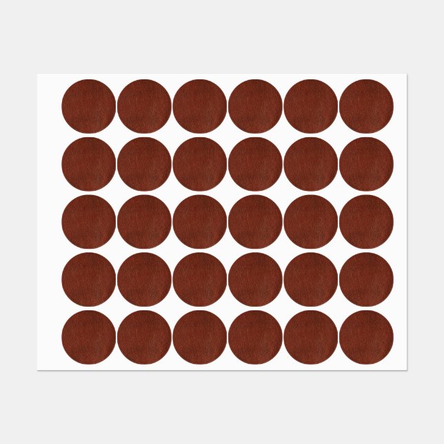 Vattensäker etikett för läder i liten cirkel (0,75 (Ark)