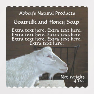 Vattensäker Goat Mjölk Soap-etikett Klistermärke