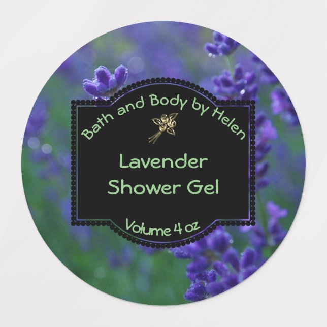 Vattensäker lavender Bath- och kosmetikaetikett Klistermärke (Design 1)