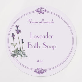 Vattensäker lavender Bath Soap-etikett Klistermärke