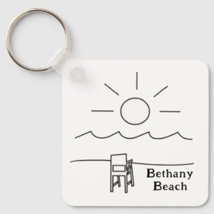 Vattensäker transparent Bethany Beach-dekal Nyckelring