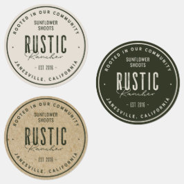 Vattensäkra produktetiketter | Rustic Rancher Klistermärke