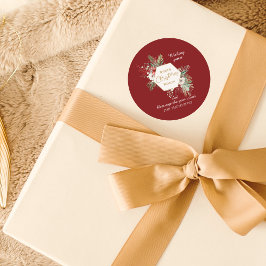 Vattensfärg Jul, eget namn Rött Runt Klistermärke