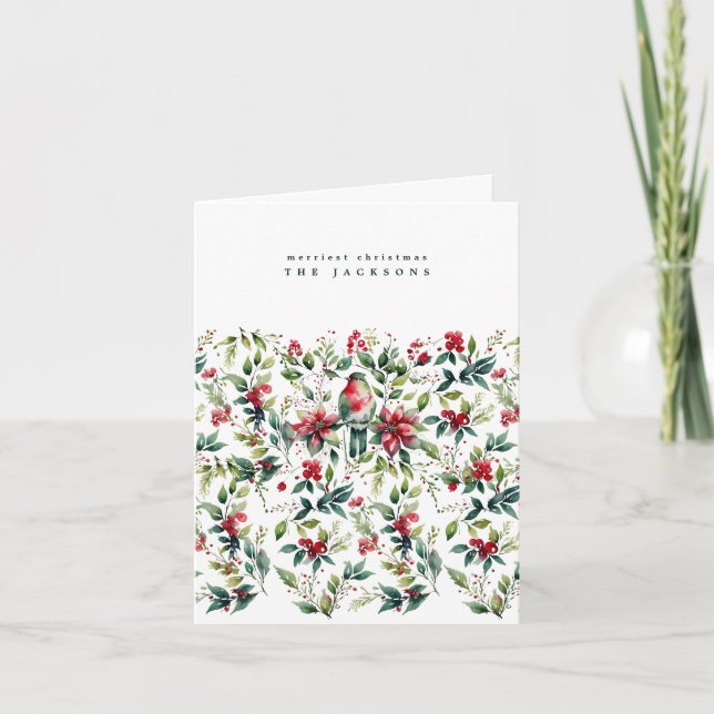 Vattensfärg Julfågel och botaniker | Foto Helgkort (Framsida)