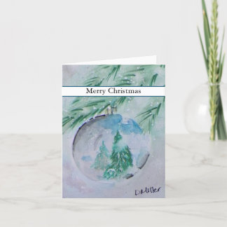 Vattensfärg, julkort Boll Tack Kort