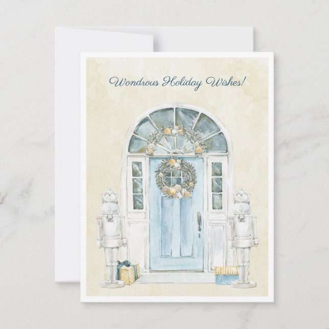 Vattensfärg Victorian Door Julkort (Framsida)