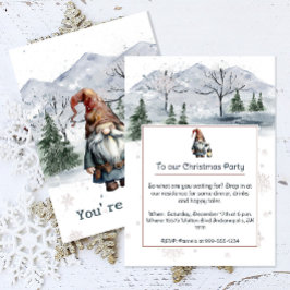 Vattensfärg Vinterjultomens Gnome Julfest Inbjudningar