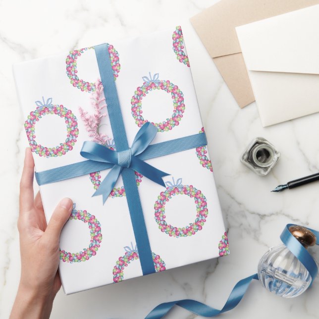 Vattensfärgad jul - färgstarka Baubles Wreaths Presentpapper (Gifting)