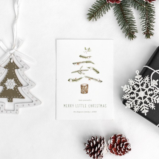 Vattensfärgad jul Flytande Träd Helgdag Helg Vykort (Skapare uppladdad)