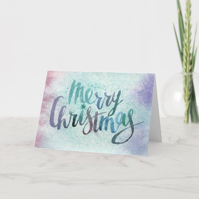 Vattensfärgad jul helgkort (Framsida)