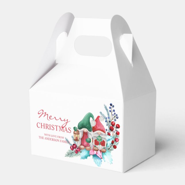 Vattensfärgad juldeeller och nome presentaskar (Framsidan Sidan)