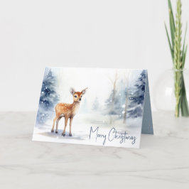 Vattensfärgad julfläck i Snö Helgkort