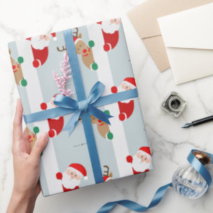 Vattensfärgad julklapp Santa Reineer-Tecknad Presentpapper