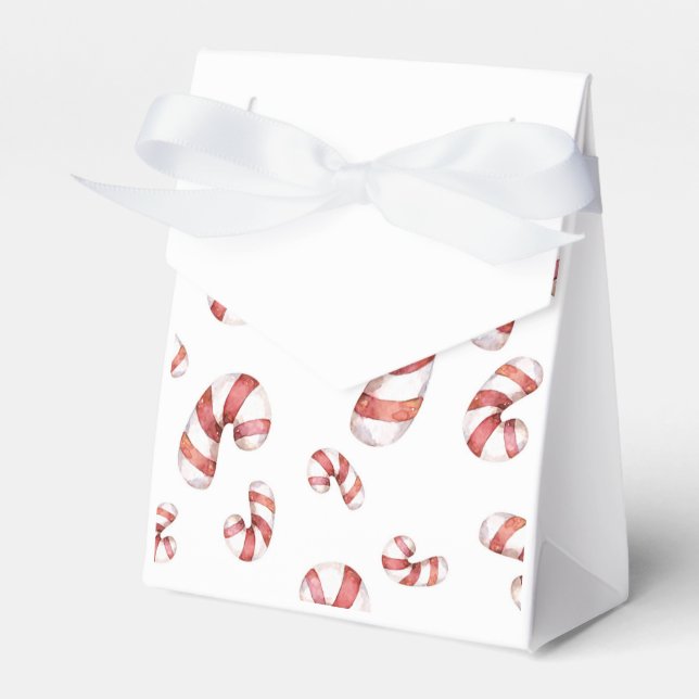 Vattensfärgade Polkagrisar jul Presentaskar (Framsidan Sidan)