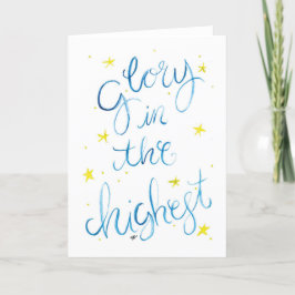 Vattensfärgat julkort, Helgdag Tack Kort