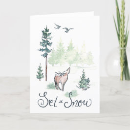 Vattensfärgat julkort, Helgdag Tack Kort