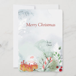 Vattensfärgat julkort spara datumet