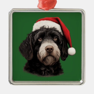 Vattensfärgjul Portugisiska Vatten Hund Julgransprydnad Metall