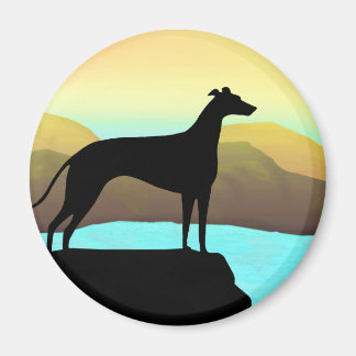 Vattensidan Greyhound Hund Liggande Magnet