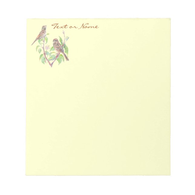 Vattenskärda lilla Sparrow Birds Anteckningsblock (Framsida)