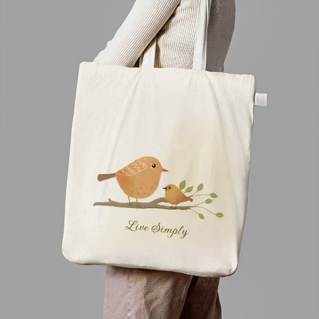 Vattenskärda vackra fåglar i säcken tygkasse (Watercolor beautiful birds tote Bag
)