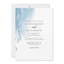 Vattenskärg Abstrakt Blåvit Blommigt Bröllop Chic