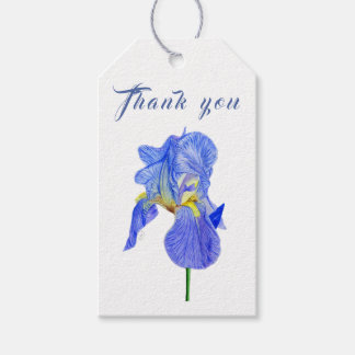 Vattenskärg blå Iris Tack Gift-Märkre Presentetikett