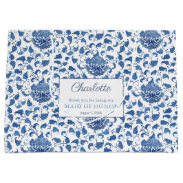 Vattenskärg blå och vit Maid of honor Tack