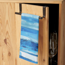 Vattenskärg blå och vit strimlad