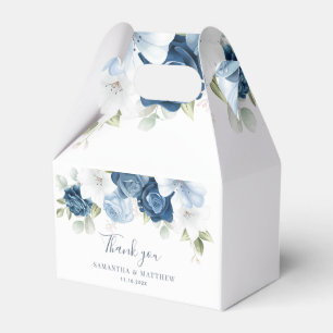Vattenskärg Blommigt Dusty Blue Bloom Bröllop Presentaskar