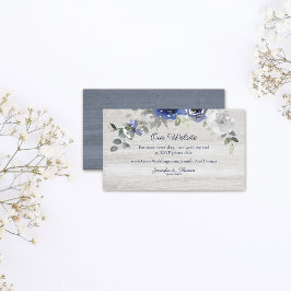 Vattenskärg Blommigt för marin Silver, Bröllop Tilläggskort